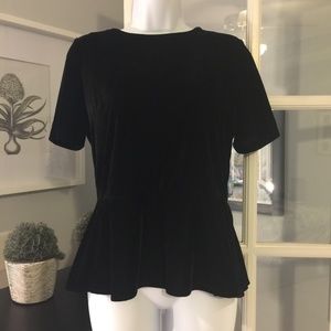 Banana Republic velvet peplum top small